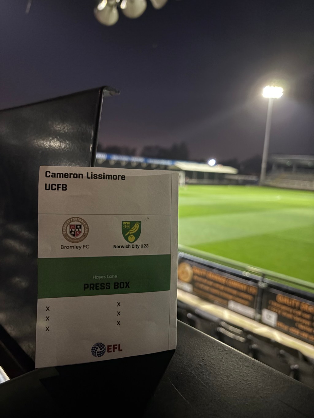 Match Report : Bromley U21’s vs Norwich City&nbsp;U21’s